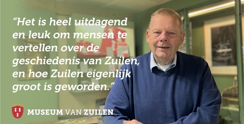 Vrijwilliger Jaap, museumgids bij het Museum van Zuilen